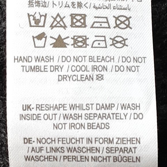 Boden Fireworks Embellished Ribbed Cardigan Rhinestone Wool Alpaca Gray Size M - Picture 13 of 15